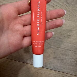 Summer Fridays Lip Butter Balm - Poppy Red with chanel chain